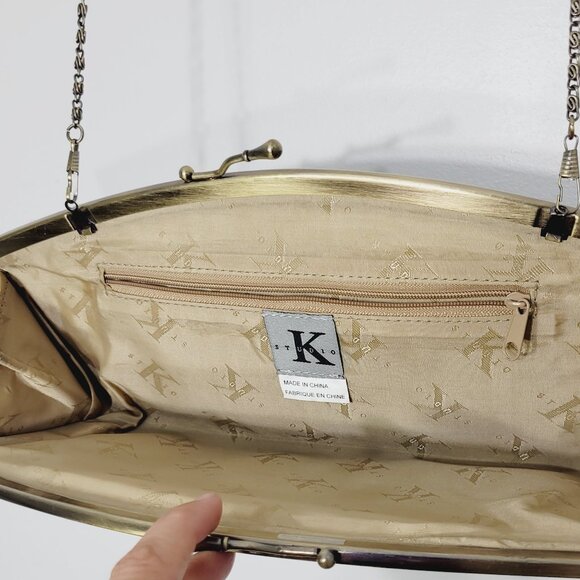 K Studio Vintage Women's Brown Leopard Printed Removable Chain Shoulder Bag - Picture 5 of 11